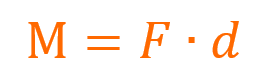 Formula. Moment sile je proizvod sile i kraka sile.