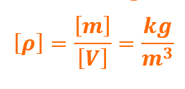 Jedinica mere za gustinu dobija se tako što se jedinica mere za masu podfeli sa jedinicom mere za zapreminu.  kilogram po metru kubnom.